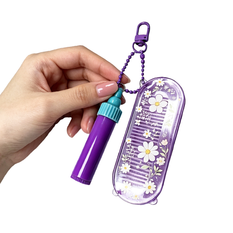 Kids Lip Balm Comb Mirror Keychain