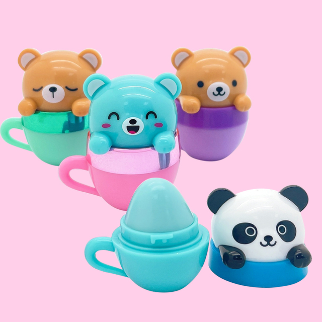 Mini Tea Cup Bear shaped lip balm C5549