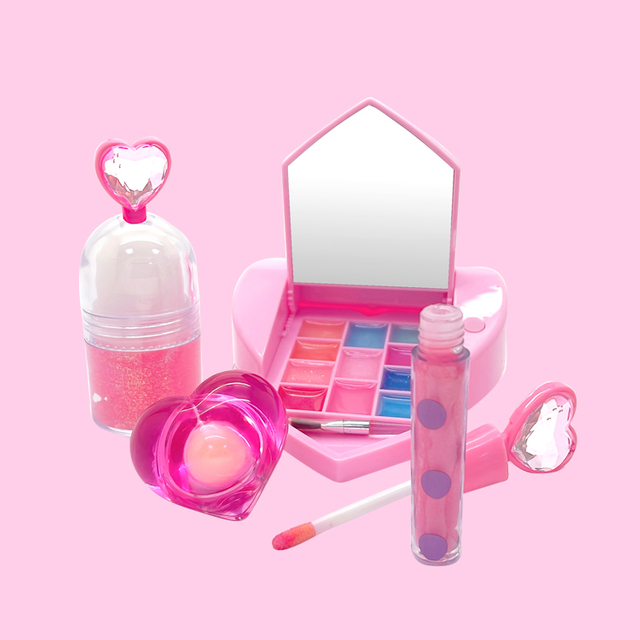 Pink Heart Lip Glaze Children's Set Series c2131+c2046+c5488