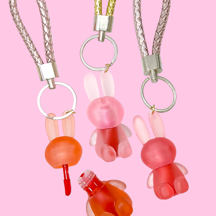 Key Chain rabbit Animal shape Lip glossC2160-1