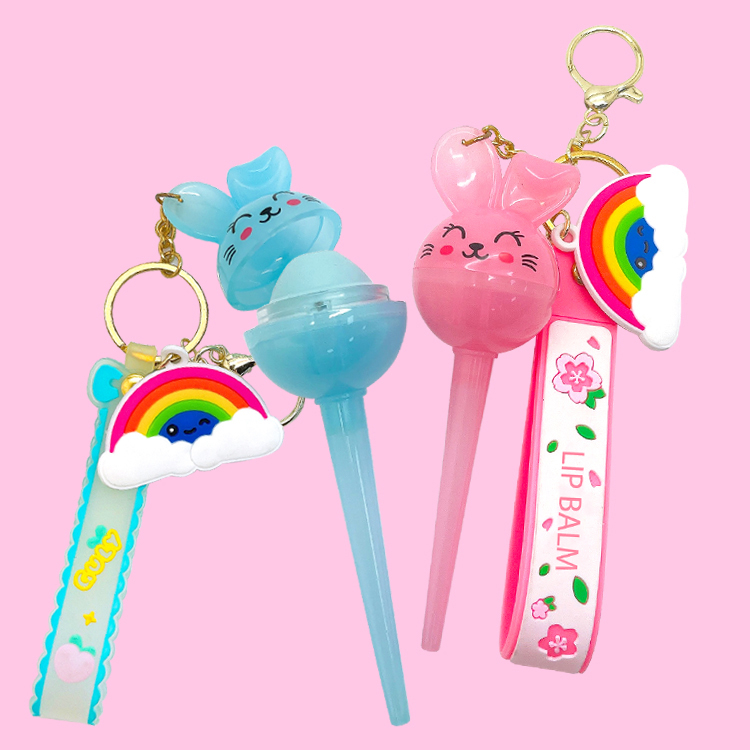 Key Chain Rabbit lip balm C5489