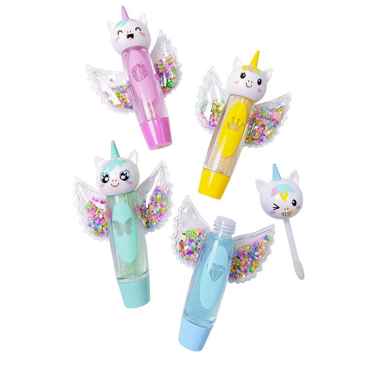 Unicorn with wings shape moisturize cute colorfull lip balm molde c2150-3