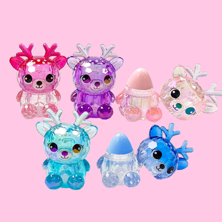 Diamond-faced Elk animal shape moisturize colorfull lip balm molde c5606