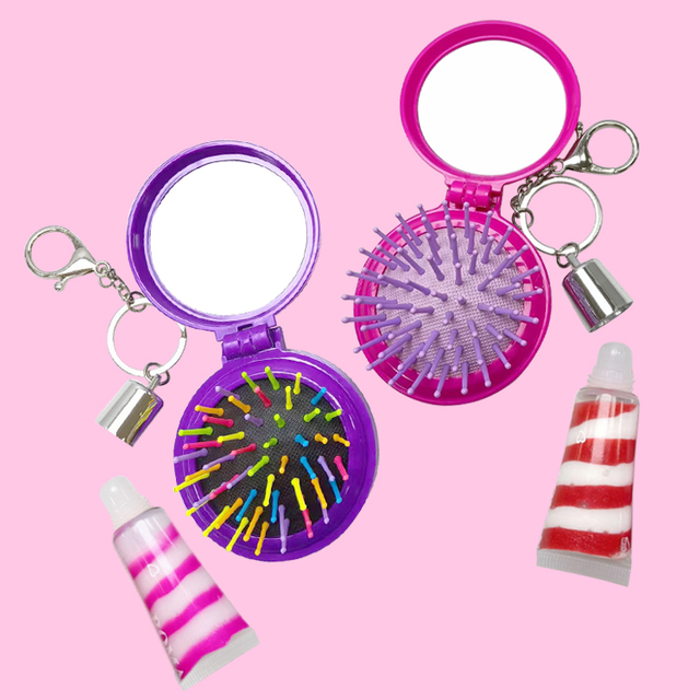 Air Cushion Massage Comb+ Key Chain Lip Gloss