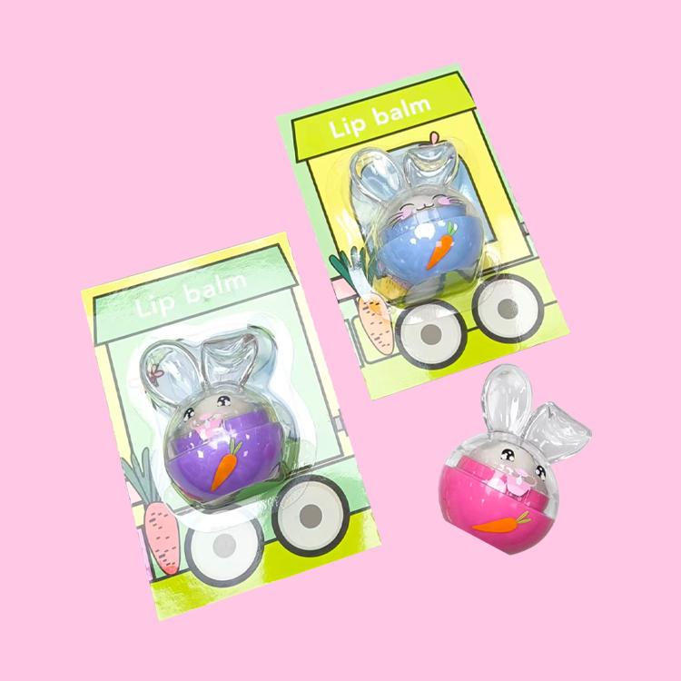 Fold-ear Rabbit cute Animal shape fruit lip balm