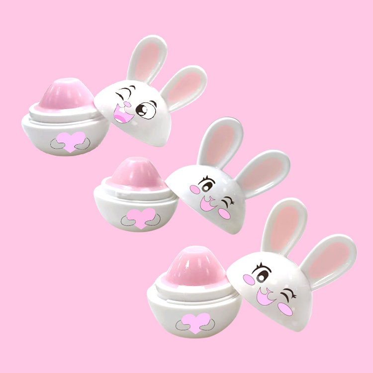Cute rabbit Animal shape fruit vegan lip balm