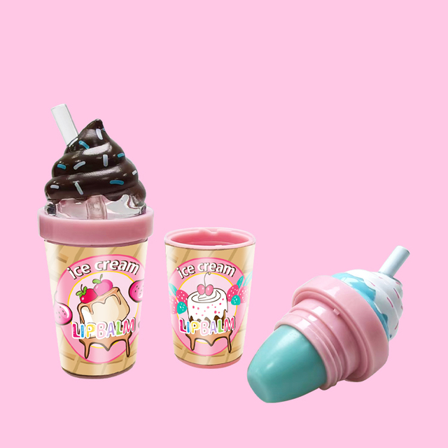 Ice Cream Cup Shape Vagen Moisturizing Lip Balm Mode：c5574-5