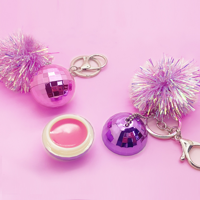 Key Chain ice cream ball lipbalm C1109