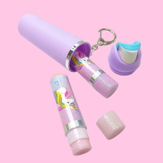 Adorable Drinking Cup-shaped Keychain with Matching Lip Balm