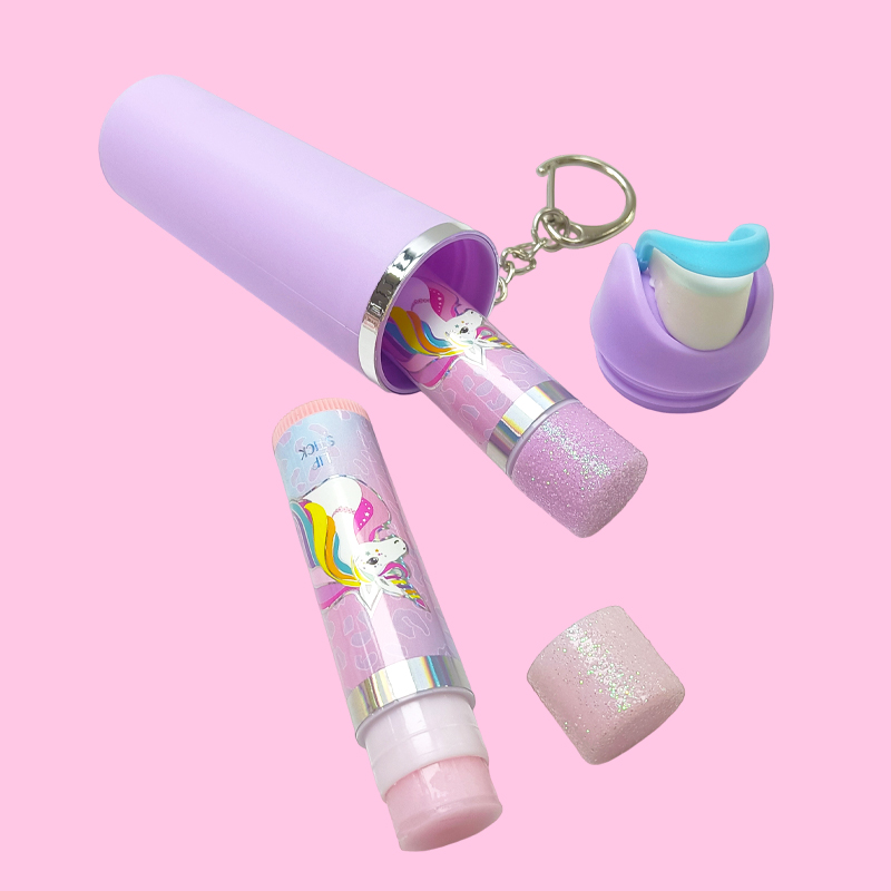 Adorable Drinking Cup-shaped Keychain with Matching Lip Balm