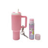 Adorable Drinking Cup-shaped Keychain with Matching Lip Balm