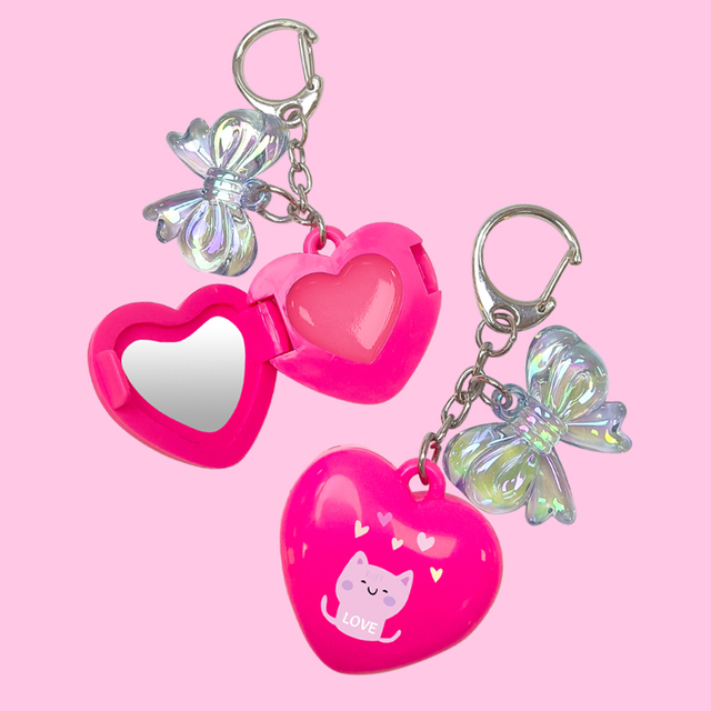 Cute Mini Heart Lip Gloss with Keychain Including Lens Model:C1239