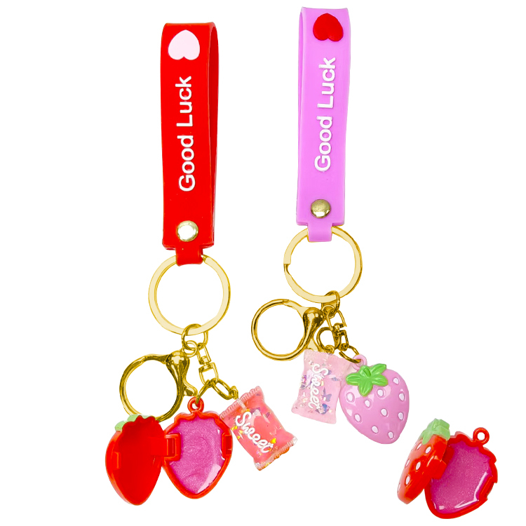 Cute Mini Strawberry Lip Gloss Pendant Model:C1229