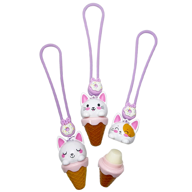 Cute Cat Head Ice Cream Lip Balm Model:C5621-2