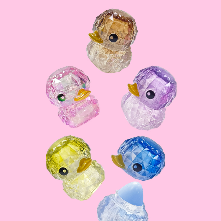 Diamond mini duck animal shape moisturize colorfull lip balm modle C5605