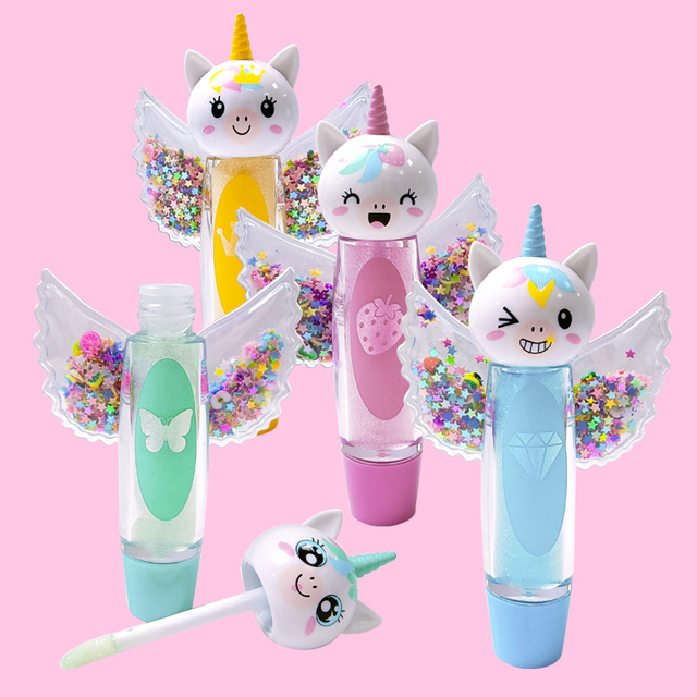 Unicorn with wings shape moisturize cute colorfull lip balm molde c2150-3
