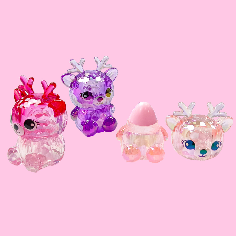 Diamond-faced Elk animal shape moisturize colorfull lip balm molde c5606