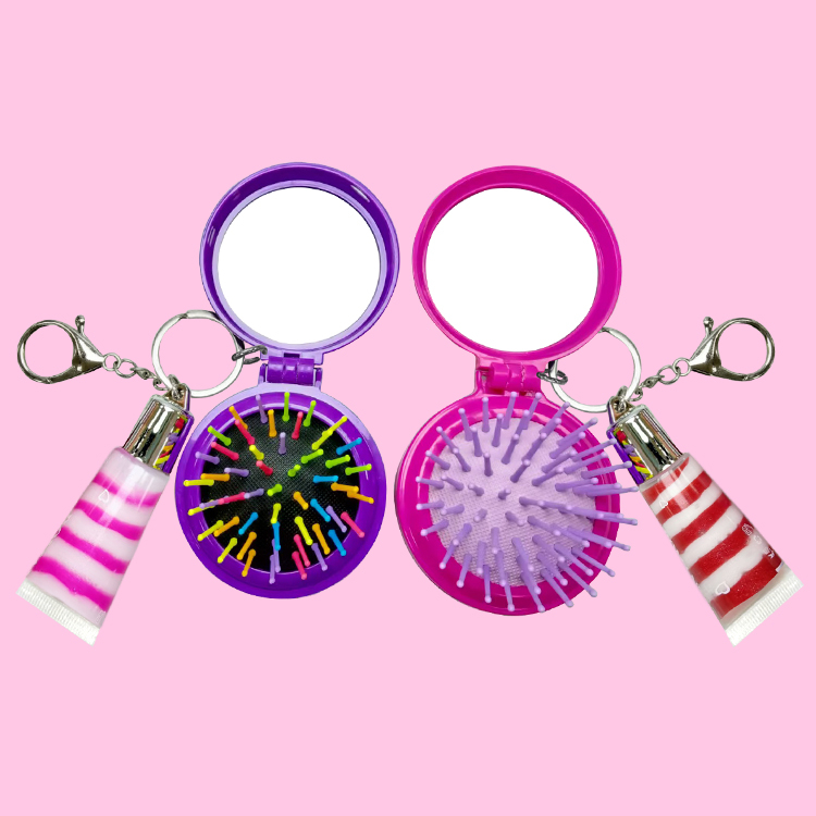 Air Cushion Massage Comb+ Key Chain Lip Gloss