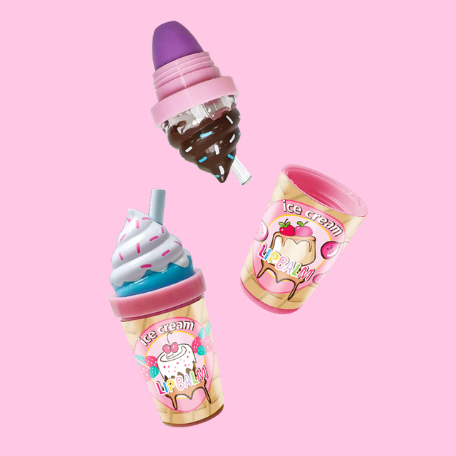 Ice Cream Cup Shape Vagen Moisturizing Lip Balm Mode：c5574-5