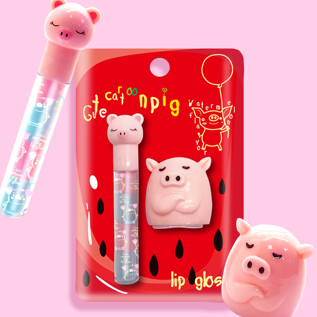 Pig Animal shape fruit favoty two-in-one lip gloss C2134-9