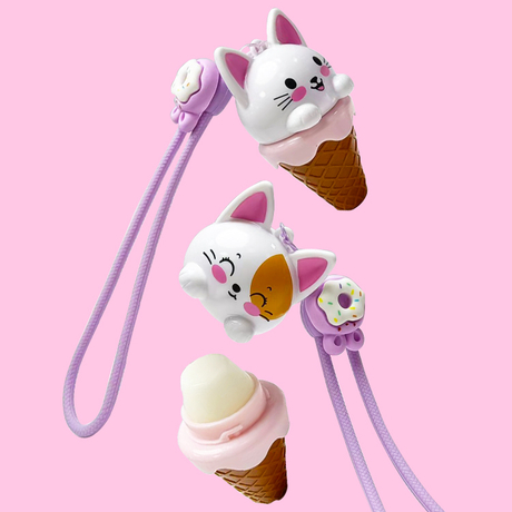Cute Cat Head Ice Cream Lip Balm Model:C5621-2