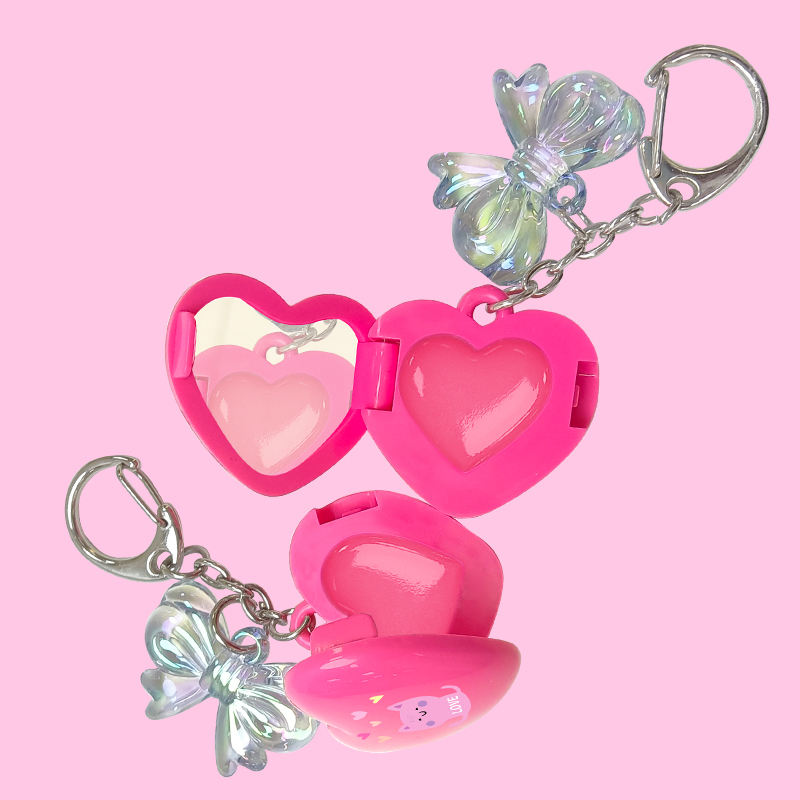 Cute Mini Heart Lip Gloss with Keychain Including Lens Model:C1239