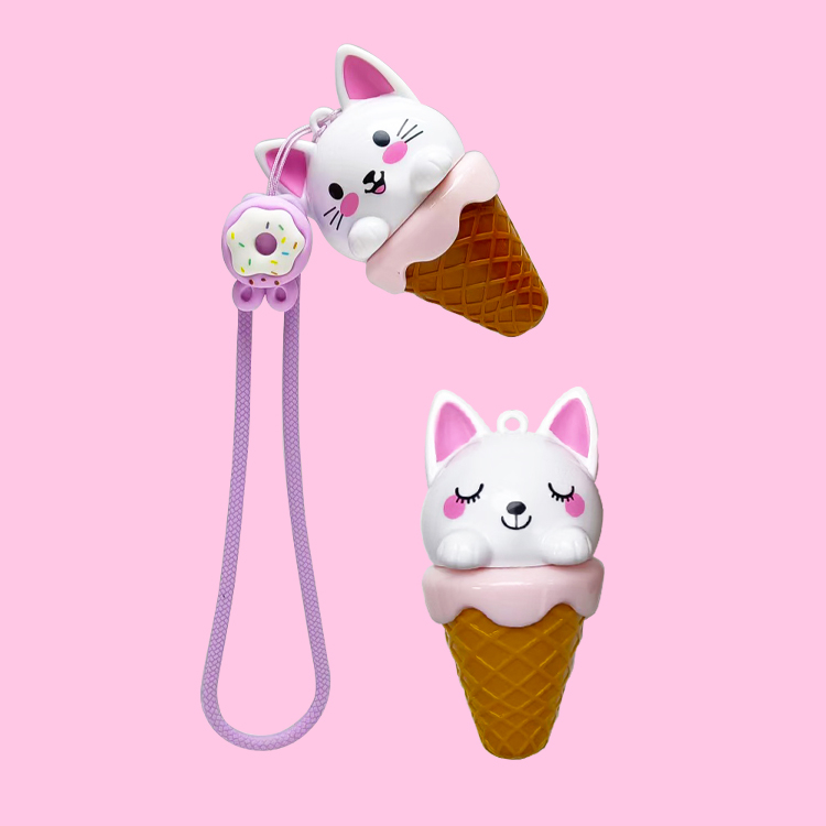 Cute Cat Head Ice Cream Lip Balm Model:C5621-2