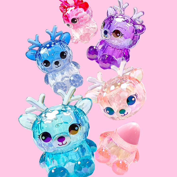 Diamond-faced Elk animal shape moisturize colorfull lip balm molde c5606
