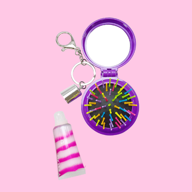 Air Cushion Massage Comb+ Key Chain Lip Gloss