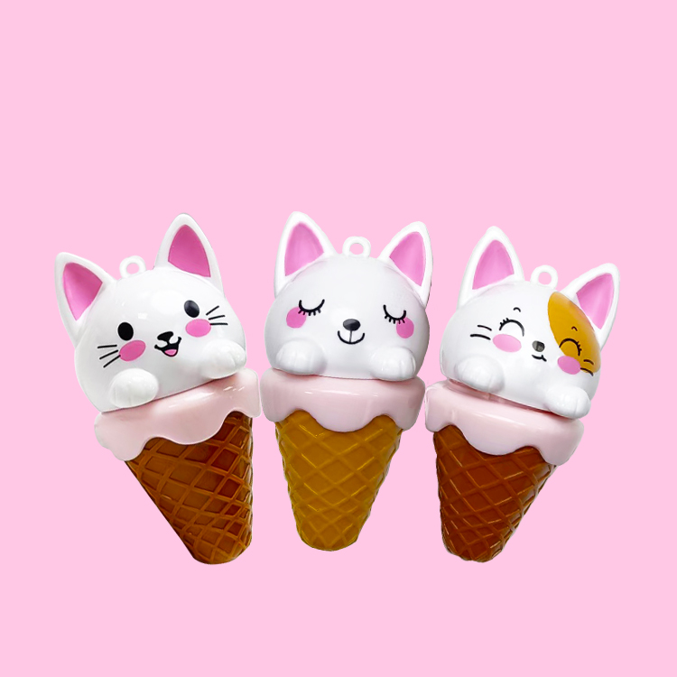 Cute Cat Head Ice Cream Lip Balm Model:C5621-2