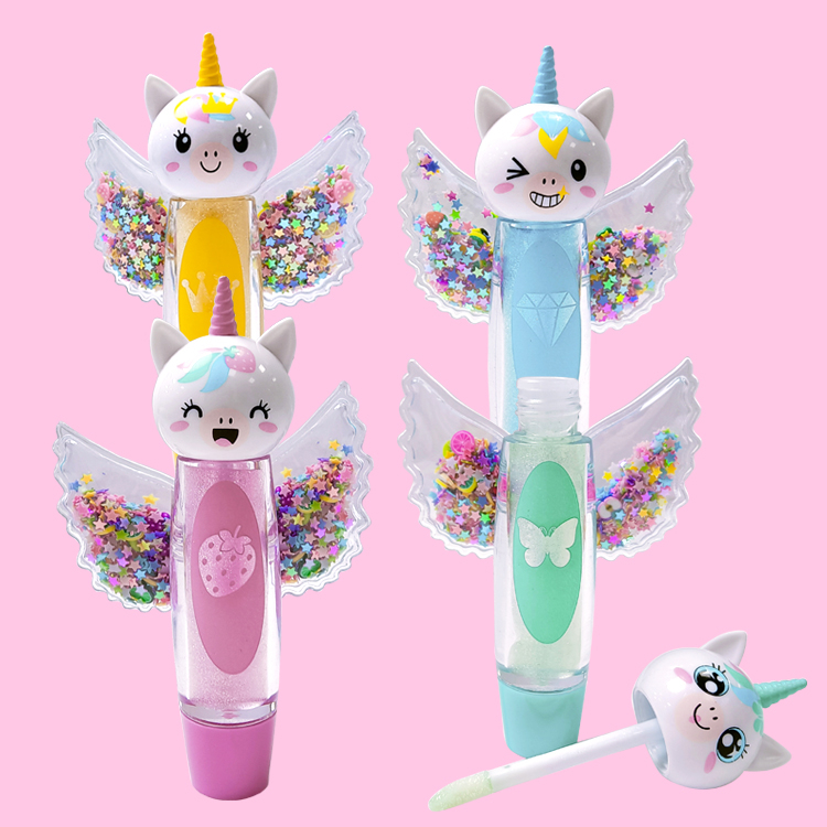 Unicorn with wings shape moisturize cute colorfull lip balm molde c2150-3