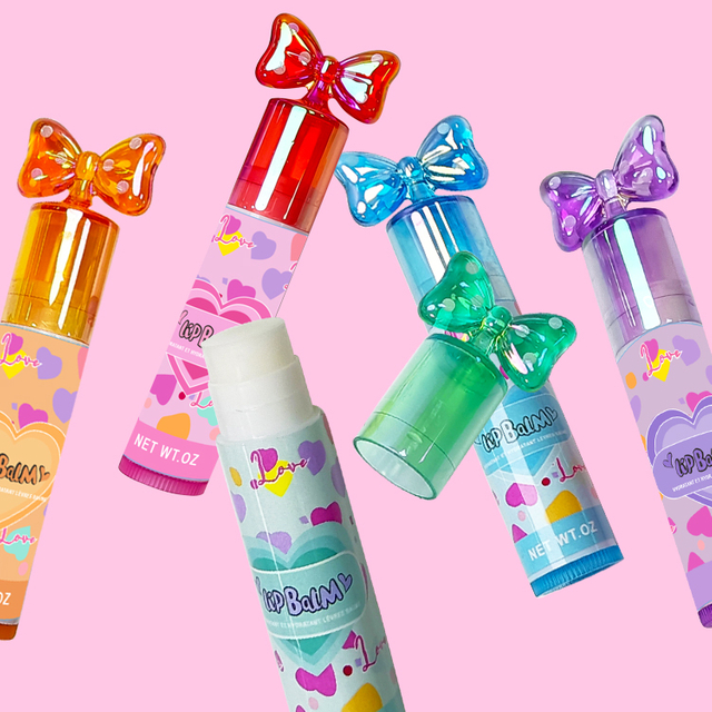 bow tie shape moisturize colorfull lip balm C2131-21