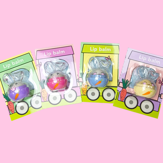 Fold-ear Rabbit cute Animal shape fruit lip balm