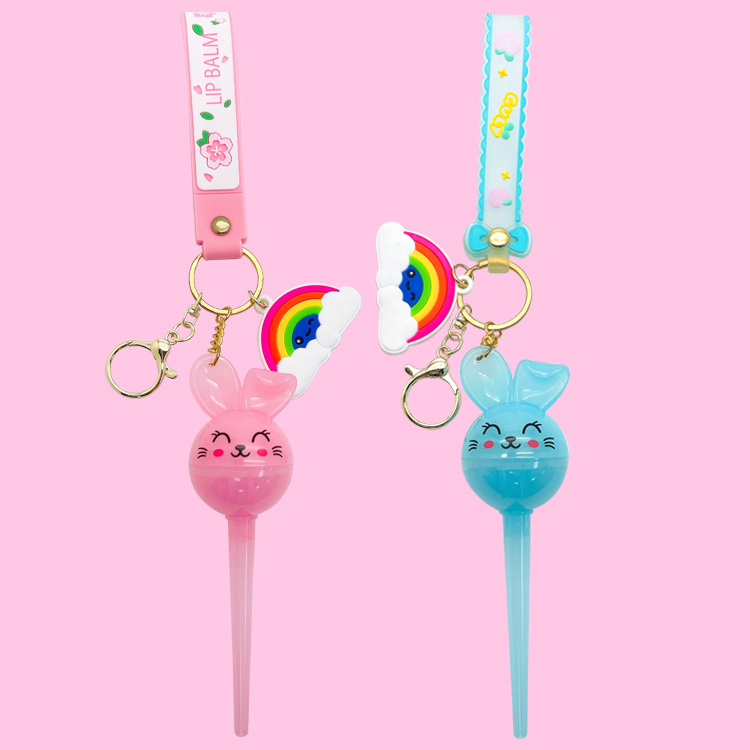 Key Chain Rabbit lip balm C5489
