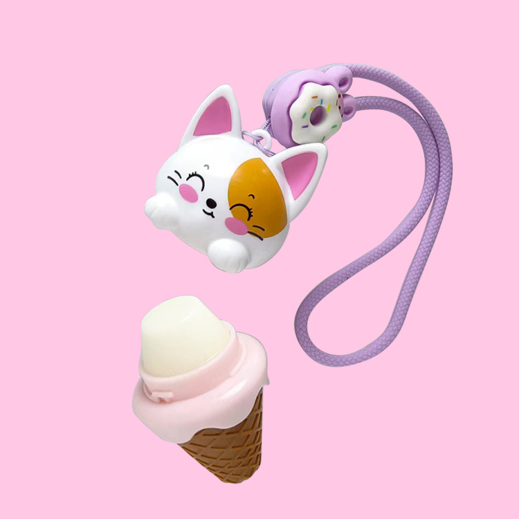 Cute Cat Head Ice Cream Lip Balm Model:C5621-2
